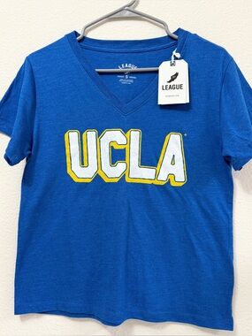 UCLA Bruins Women’s V Neck T Shirt Blue NWT Size S League 91 College Graphic Tee